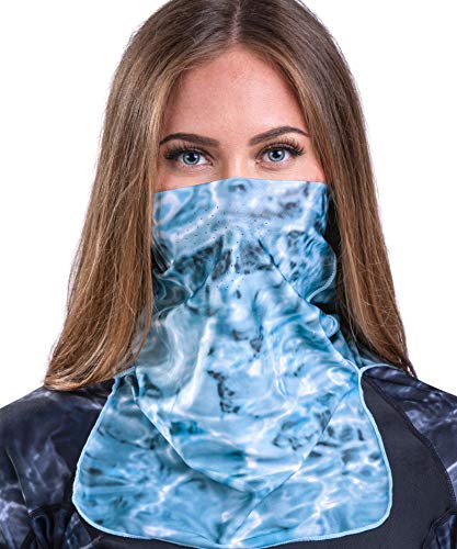 Aqua Design Sun Protection for Women Size Adjustable UPF 50+ ProMax UV Mask Tube, Aqua Sky, Size M/S