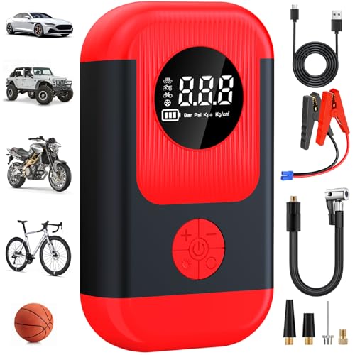 ApexNexus Tire Inflator Portable Air Compressor & Car Jump...