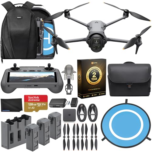 DJI Mavic 4 Pro Drone Fly More Combo 6K60 HDR, 100MP, 51-Min Max Flight Time, 18.6-Mile Range, ActiveTrack 360 Subject/Vehicle Tracking, Omnidirectional Avoidance Bundle with 128GB Memory, 2 Year CPS Warranty, Backpack, Bundle It Better Lens Cloth + More