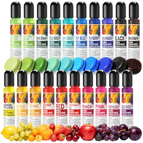 Image of Natural Food Coloring - 20 Colors Artificial Dye Free Food Coloring