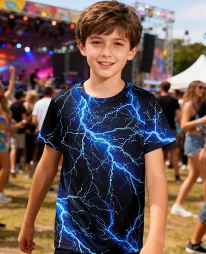 Image of uideazone Boys 3D Graphic T-Shirts Short Sleeve Crew Neck Tees 4-16Y