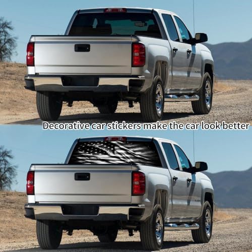 Image of Rear Window Decals for Trucks - 65x22 in Back Window American Flag Decals Fit Most Pickup Trucks SUV, Vinyl Back Window Decal Truck Rear Window Graphics for Personalized Decoration- American Flag -18