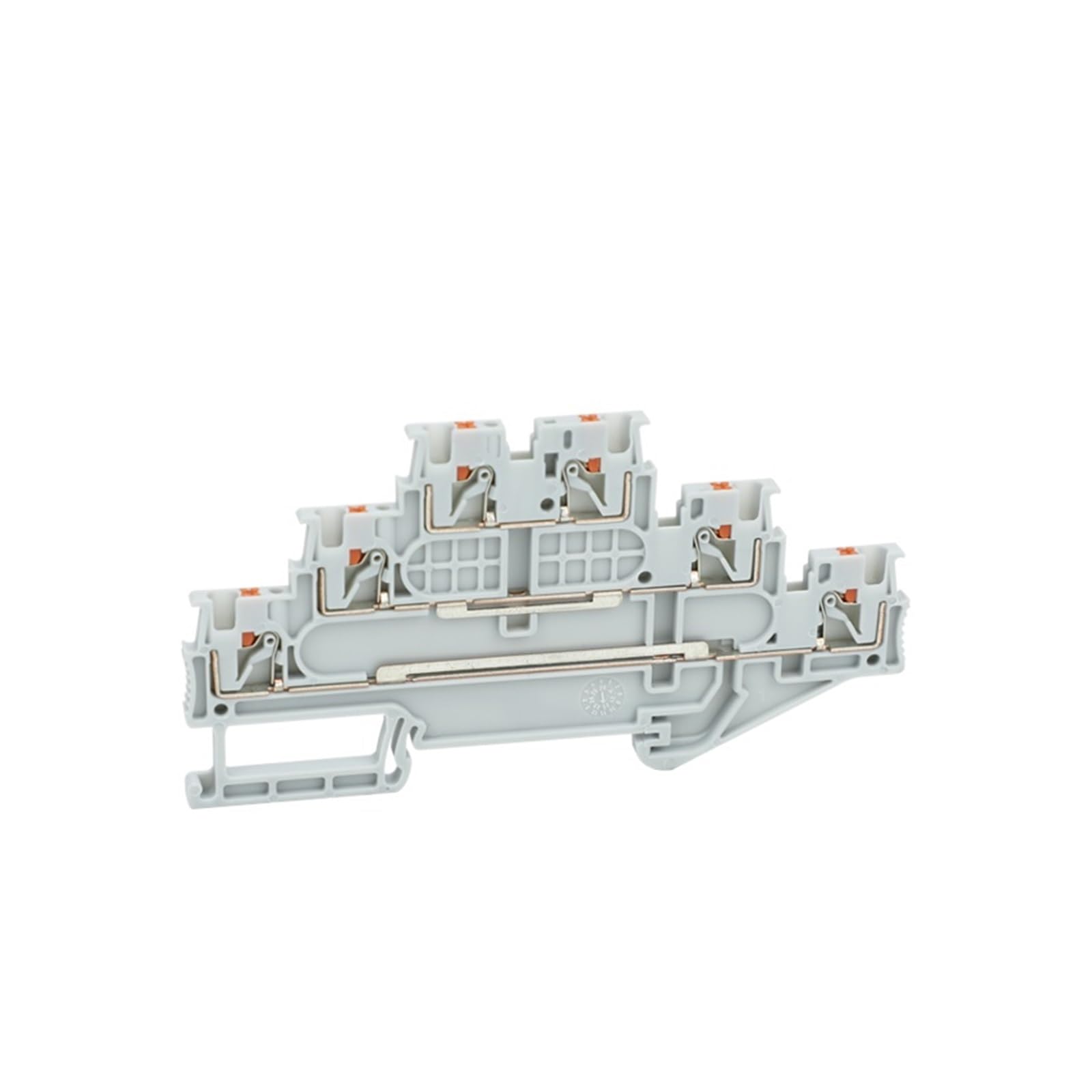 5 pezzi PT1.5/S-3L Terminale a innesto a tre livelli for connettori for cavi a 3 strati da 1,5 mm2 Morsettiera elettrica for guida DIN PT 1.5-3L(PT1.5-3L-gray)