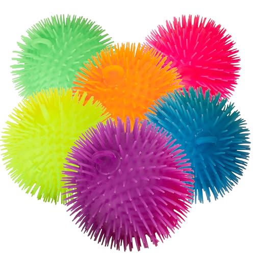 Soft Spiky Puffer Balls - 6-Pack - 5.5 Inch Sensory Stress Relief...