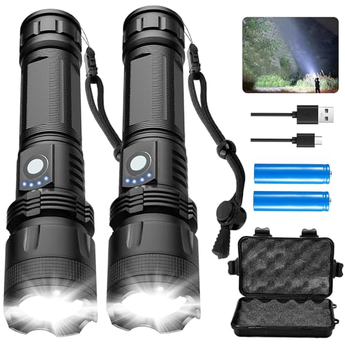 La mejor selección de Lamparas de mano led - 5 favoritos. 49 linternas LED recargables para exteriores,superbrillante 10000 lúmenes,Linterna portátil resistente al agua,5 modos de iluminación,enfoque ajustable,apta para ciclismo al aire...
