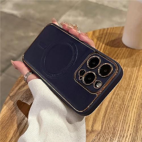 Coque en cuir de luxe pour iPhone 14 Pro Max housse de protection aimantée