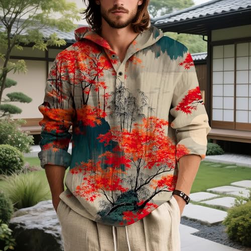 Mens Japanese Style Hooded Sweatshirt Long Sleeve Casual Fashion Fall Hoodies Cool Novelty Graphic Print Shirts3