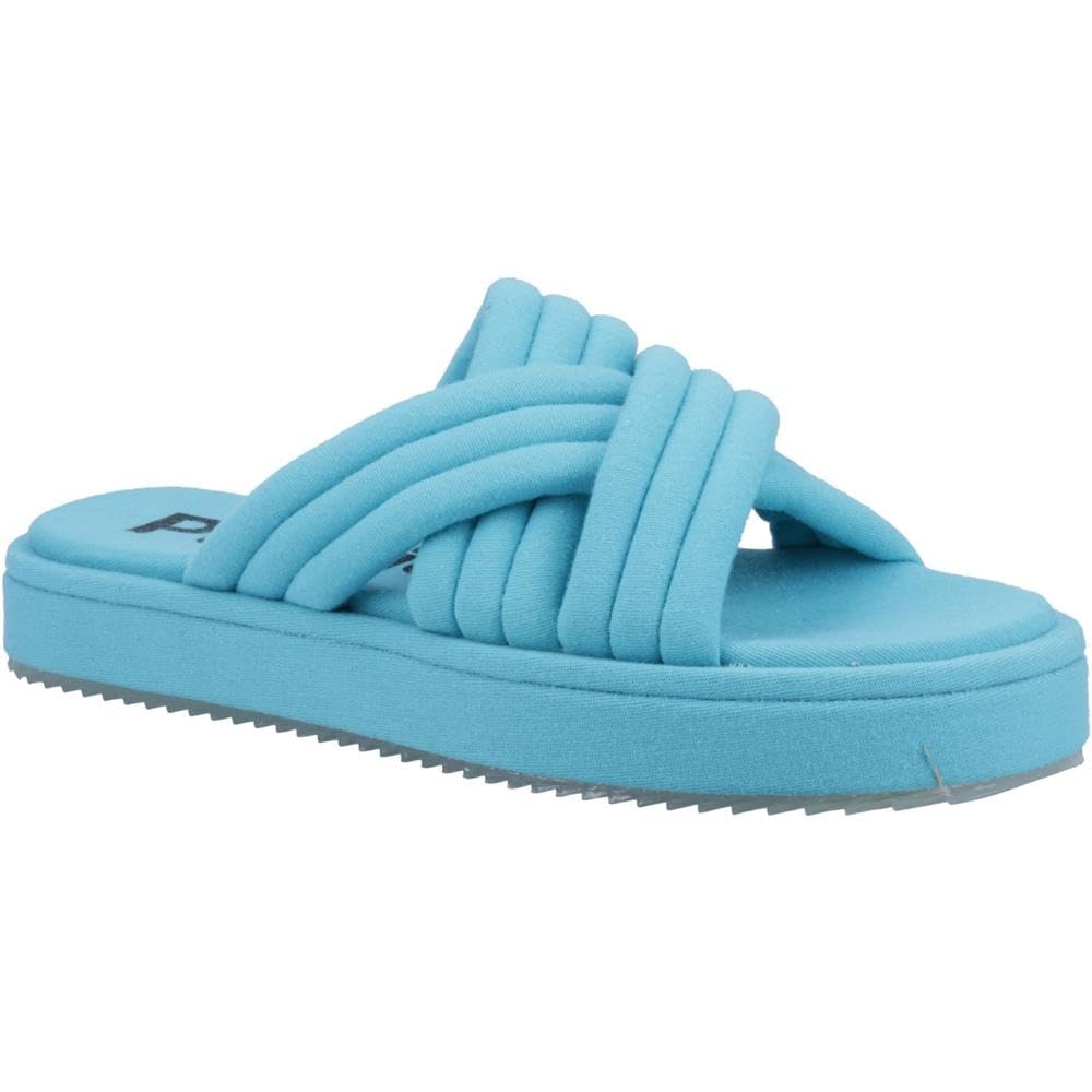 Hush Puppies Female Sienna Slide, Turquoise, 5