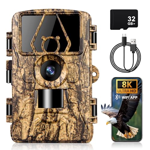 Trail Camera WiFi 8K 64MP Night Vision Waterproof