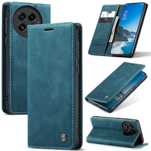 Cracedily Handyhülle für OnePlus 13 Hülle, Klapphülle Premium Lederhülle Klappbar Flip Hülle Tasche Magnet Kartenfach Standfunktion Klapphülle Schutzhülle für OnePlus 13, Blaugrün
