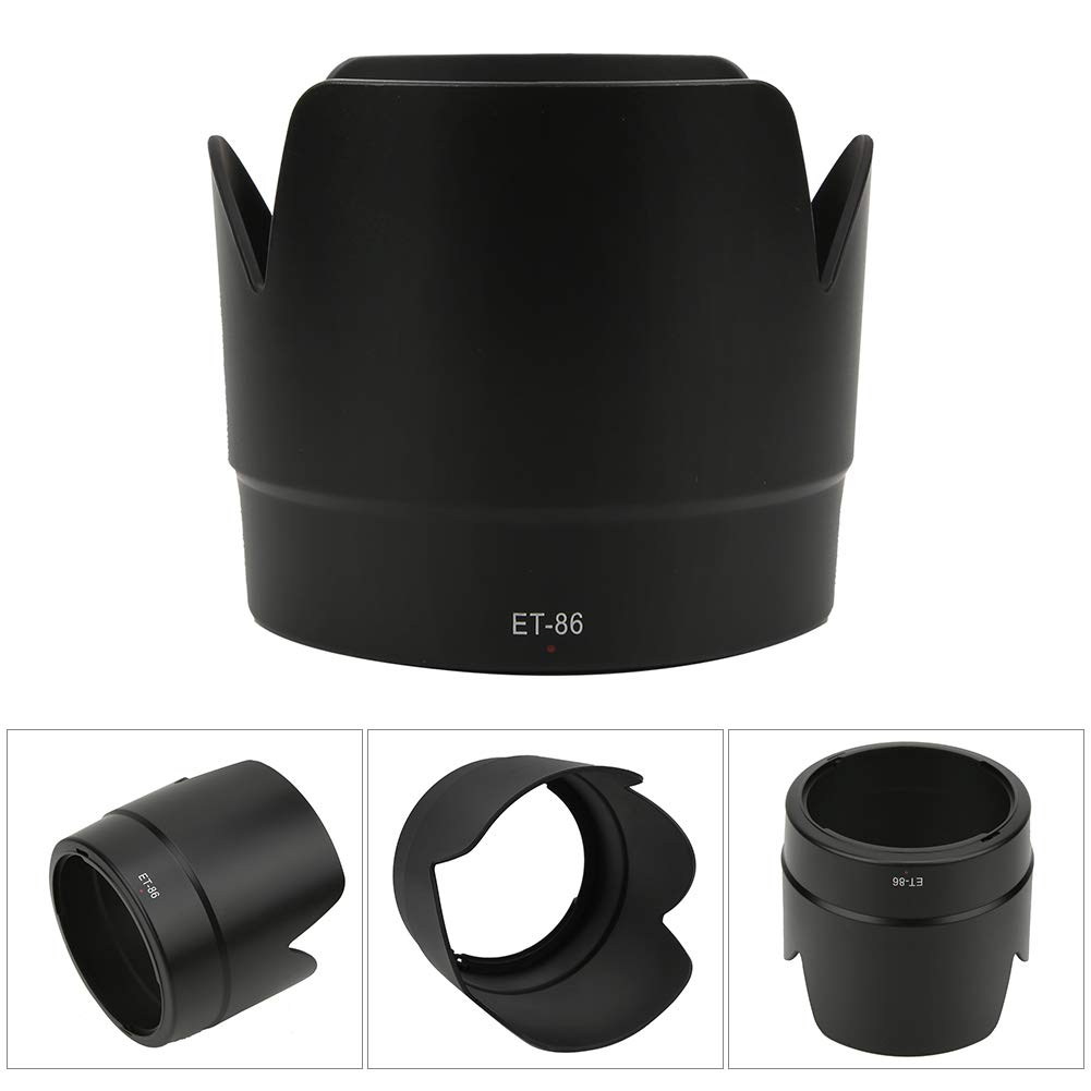 PUSOKEI Paraluce per Fotocamera, Modello ET-86 Paraluce in plastica Nera per Fotocamere EF 70-200mm f/2.8, ampiamente utilizzato nella Fotografia in controluce, Facile da