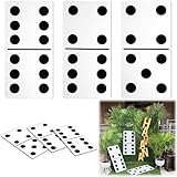 Spiareal 3 Pcs Large Domino Paper Board Puerto Rico Domino Party Decoration 8' x 15' Havana Nights Casino Party Theme Game Prom Night Birthday Wedding(Classic White,High Dominoes)