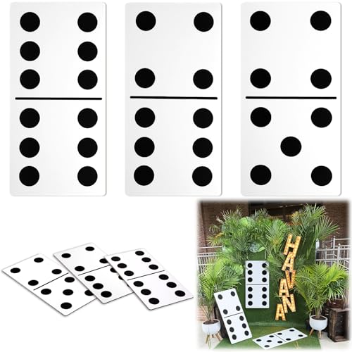Spiareal 3 Pcs Large Domino Paper Board Puerto Rico Domino Party Decoration 8' x 15' Havana Nights Casino Party Theme Game Prom Night Birthday...