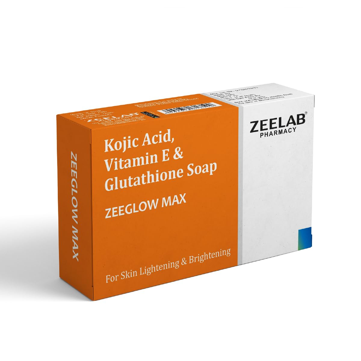 ZEELAB Zeeglow Max Kojic Acid, Vitamin E and Glutathione 75g Soap | Body Tan Removal Bath Soap For Glowing Skin | Remove Dark Spots & Hyperpigmentation
