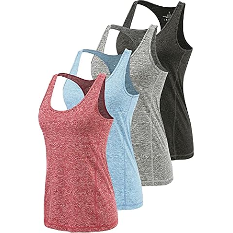 Air Curvey Workout Tank Tops for Women Yoga Racerback Tanks Athletic Quick Dry Activewear 4 Pack Cover