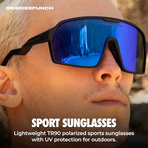 Image of grinderPUNCH Polarized Sports Sunglasses for Men Women UV Protection Shades for Baseball Running Cycling Skiing & Pickleball