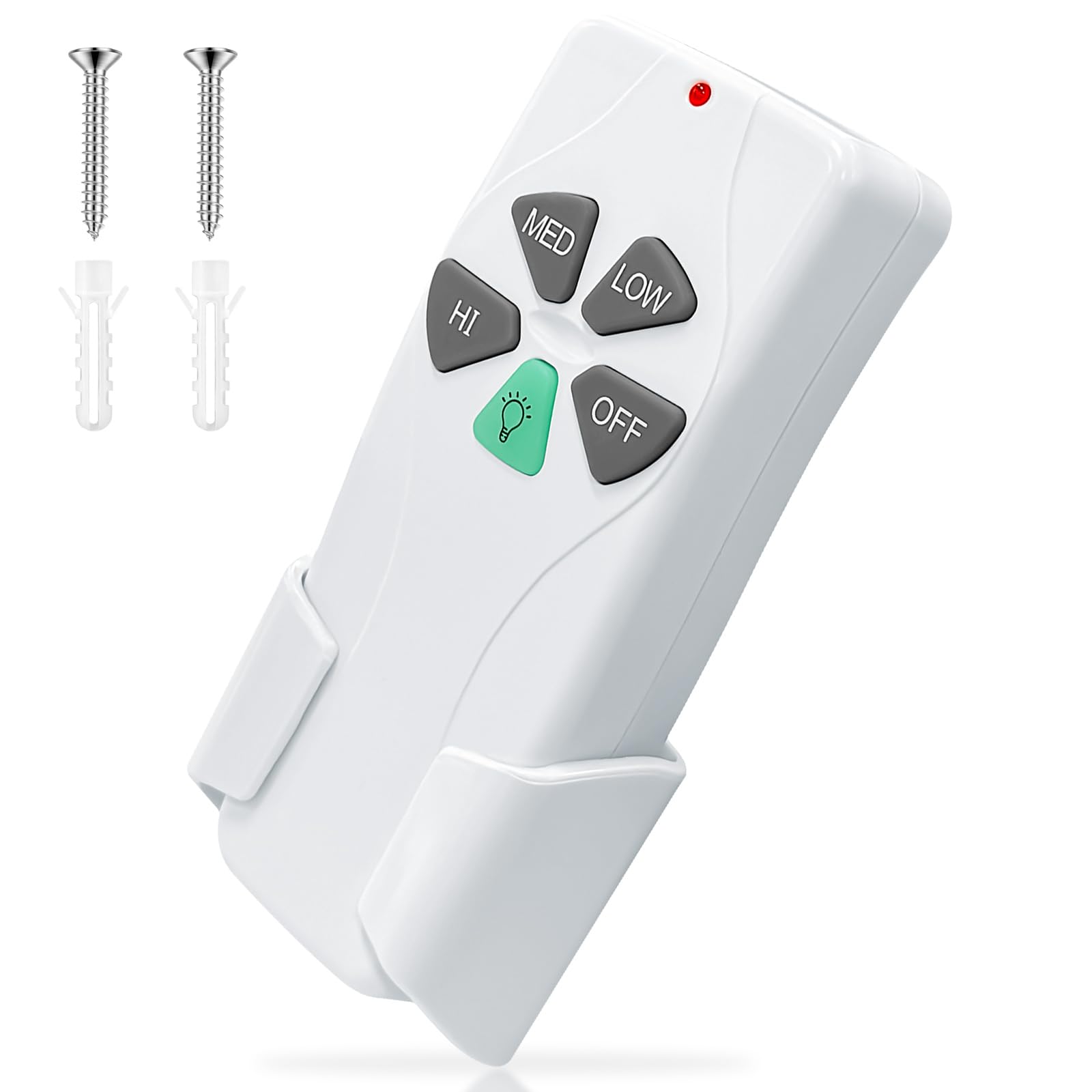 FAN-53T Ceiling Fan Remote Control, 3-Speed Light Dimmer 4-Dip Switch 303.9MHz, Replacement for Harbor Breeze Hunter Hampton Bay, Fits 2AAZPFAN53T