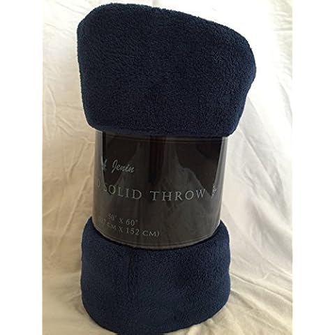 Goldenlinens Ultra Soft Cozy Plush Fleece Warm Solid Colors Traveling Throw Blanket 50" X 60" (127 cm X 152 cm) (Navy) Cover