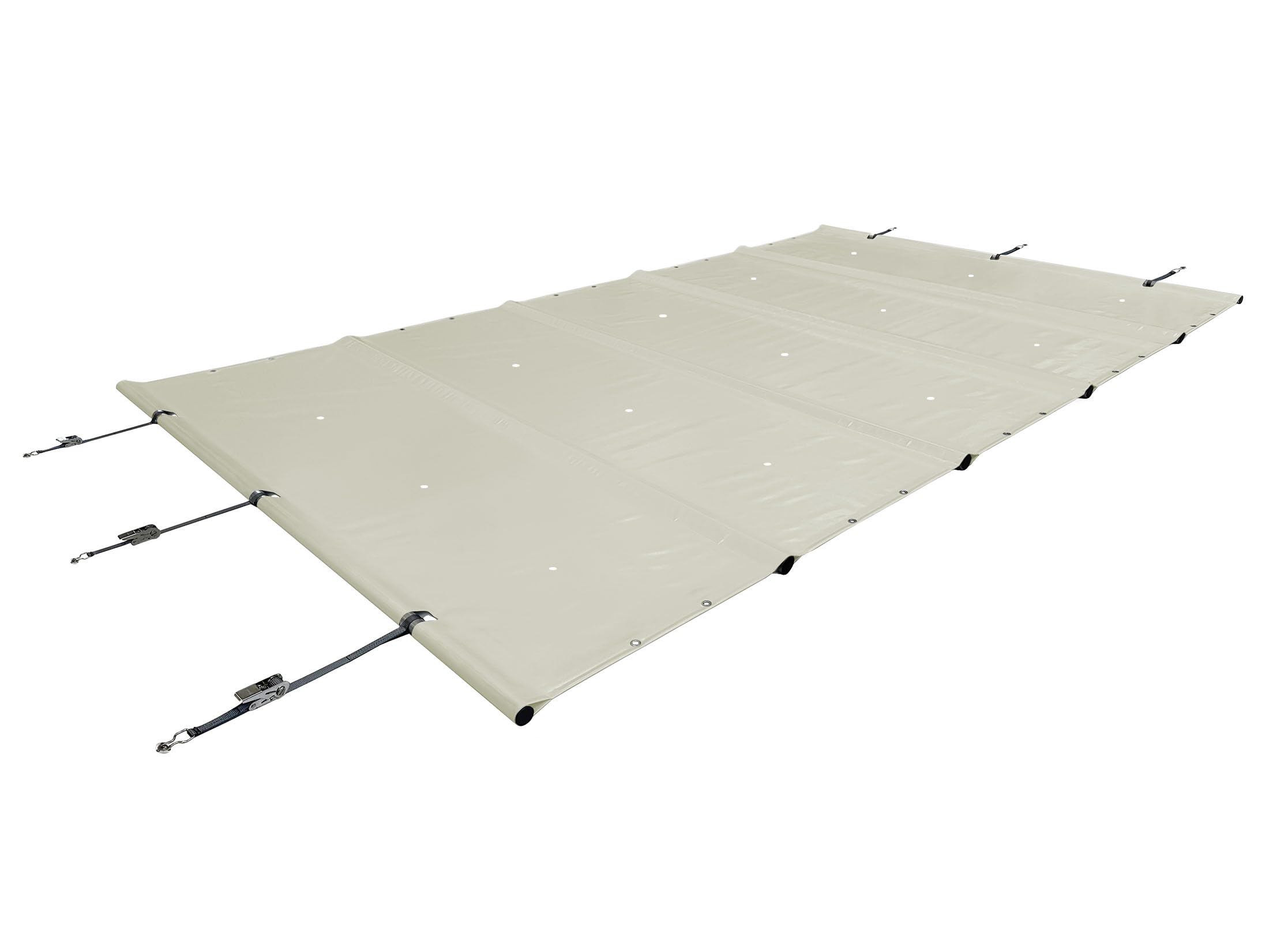 ANKO PLANEN Prostokątna rolowana plandeka zabezpieczająca na basen – maksymalne bezpieczeństwo przez cały rok – SafeDeluxe – bez prętów (4m x 8m, Grau)