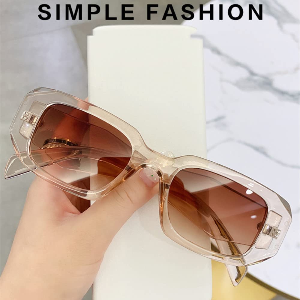 Vintage Rectangle Sunglasses For Women Men Designer Colorful
