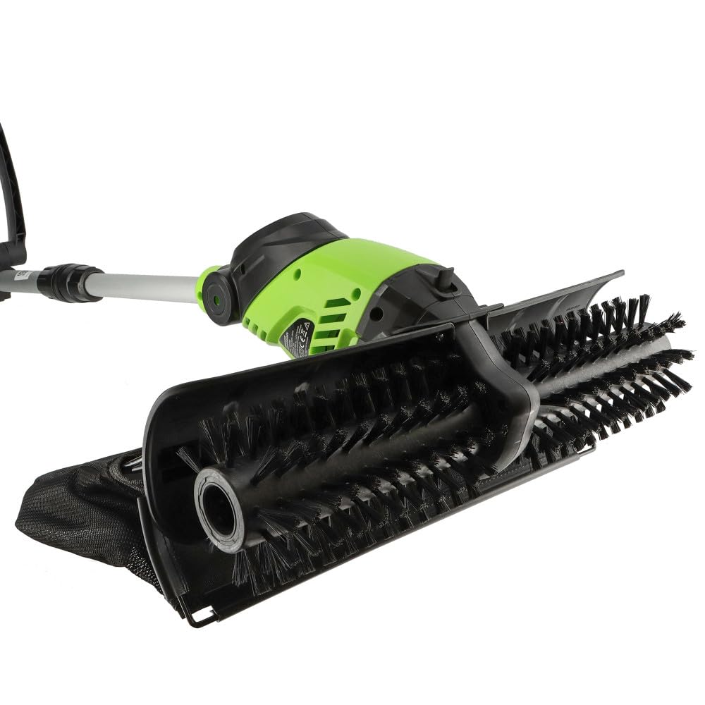 Brosse motorisée nettoyage gazon synthétique 300W largeur travail 44cm Balai Gazon Artificiel Sac collecteur 10L