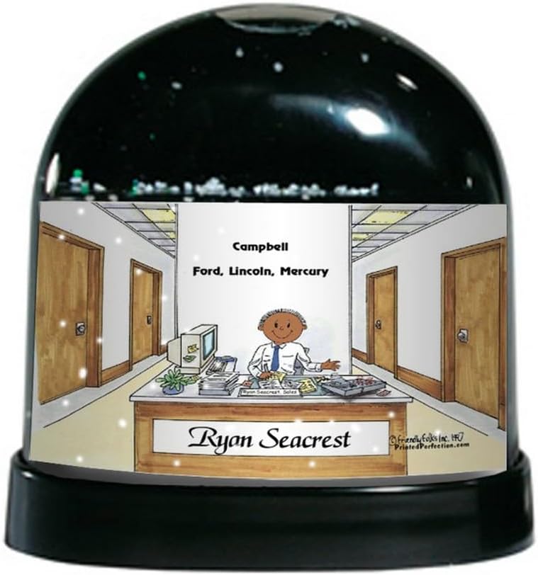 PrintedPerfection.com Personalized Administrative Assistant - Male Snow Globe Gift