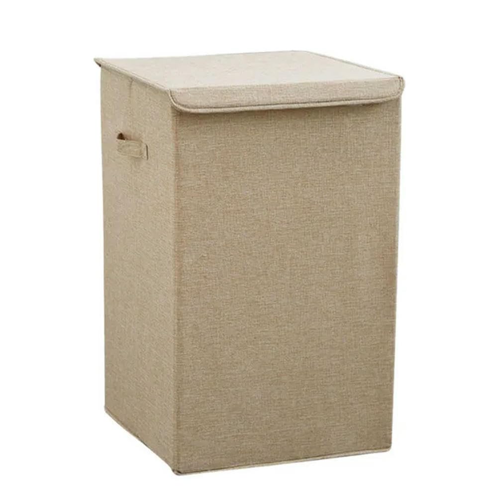 Cesta de algodón para la colada con cubierta, cesta grande para la colada del baño, cesta de almacenamiento para la cocina, cesta para la colada impermeable plegable para el hogar
