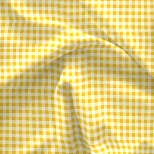 Image of MORADO Glace Cotton Flat Bedsheet for Double Bed with Zipper Pillow Covers, Soft Breathable Comfortable Bedding Sheet, Wrinkle Resistant Bed Cover for Bedroom Home Use 90x100 Inches,Yellow Check