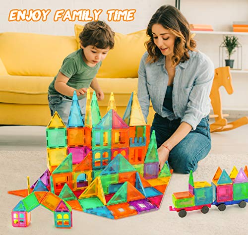 BMAG Magnetic Building Blocks, 3D Magnetic Building Tiles Set, STEM Preschool Magnet Tile Construction Toys Educational Puzzles