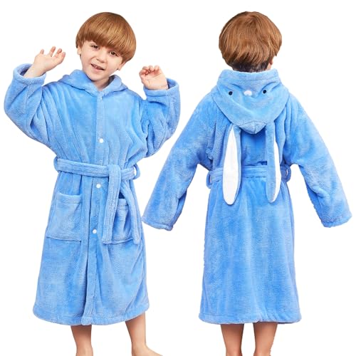 Catálogo para Comprar On-line Albornoces para Niña de esta semana. 40 YURIRIA 1pcs Bata de Baño con Capucha para Niños y Niñas Toalla de Bata de Baño Súper Absorbente Unitalla(Azul)