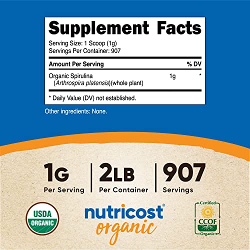Nutricost B079NRC661 Organic Spirulina Powder 2 Lb thumb #1