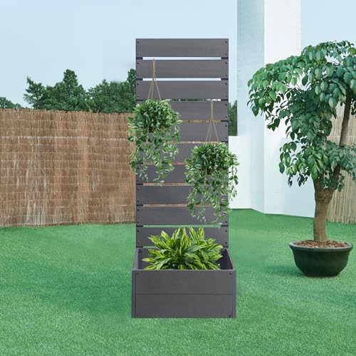[en.casa] Blumenkasten mit Sichtschutz Heerde Pflanzkasten mit...