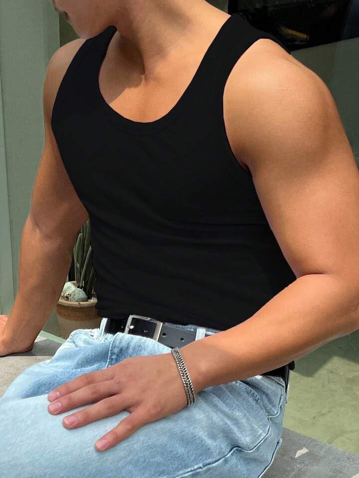Image of Rockwell Men's Premium Cotton Vest - Sleeveless Gym Undershirt | Breathable, Stretchable & Skin-Friendly Innerwear for Everyday Comfort | 002
