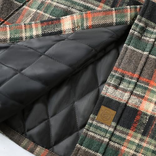 Image of Dubinik Mens Shacket Flannel Shirt for Men Lightweight Jacket Casual Plaid Coat with Warm Lining Long Sleeve Button