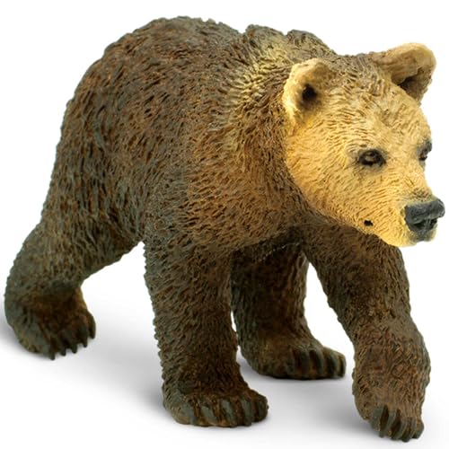 Safari Ltd. Grizzly Bear Cub Figurine - Detailed 3' Plastic Model Figure - Fun Educational Play Toy for Boys, Girls & Kids Ages 1+