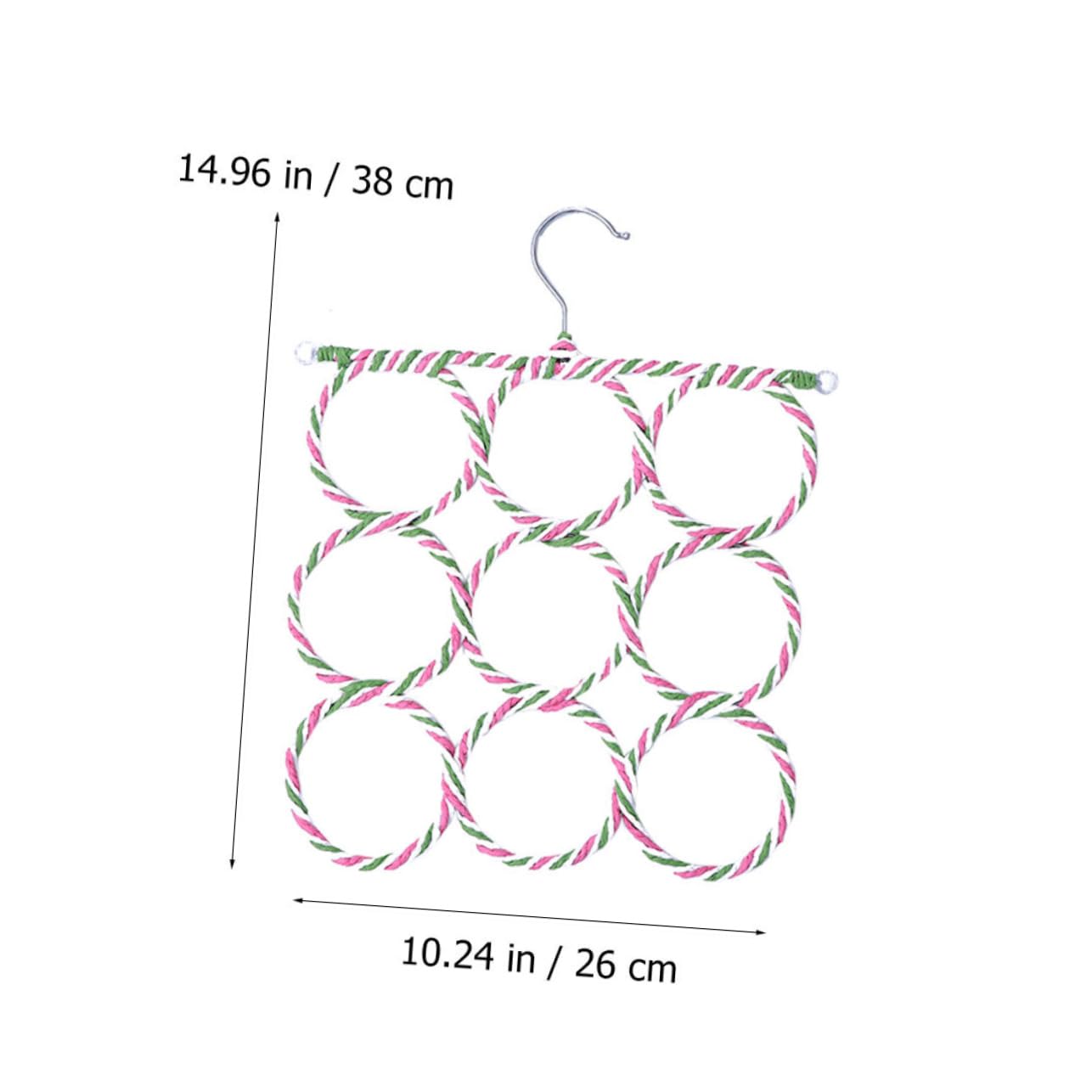 CAXUSD Foldable 9-Ring Paper Rattan Hanger Scarf Holder Tie Rack for Closet Random Color