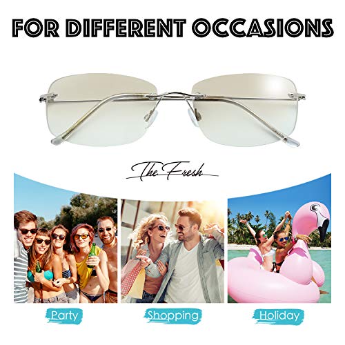 Image of The Fresh Minimalist Small Rectangular Sunglasses Clear Eyewear - Exquisite Packaging