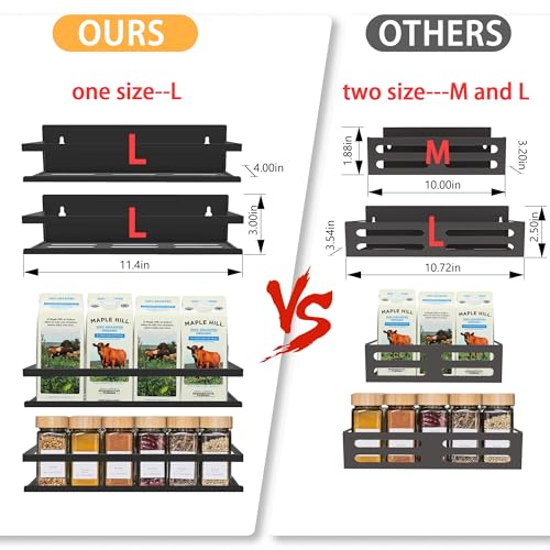 Magnetic Spice Rack for Refrigerator Seasoning Organizer for Spice Fridge Shelf storage Magnetic Shelf with Hook for Ove - Additional View