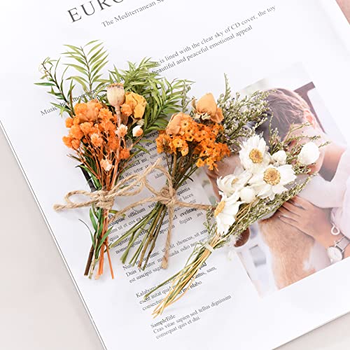 10 piezas mini ramos de flores secas para manualidades miniatura 6