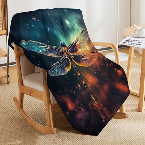 Manta de forro polar de Dragonfly cálida para cama y sofá pequeña mullida de 100x130 5