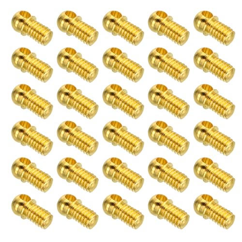 Image of PATIKIL M4x0.7 Eye Bolts, 30 Pack Screw Hook Loop Ring Decorative Light Fixture for Candle Pendant Lamp Chandelier DIY Project, Electrophoresis Gold