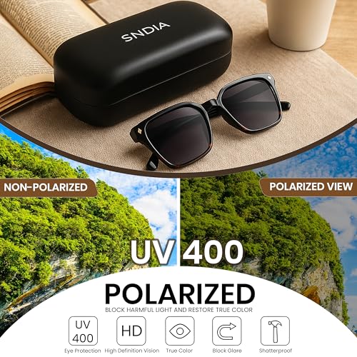 Image of SNDIA Polarized Suare Modern Design Sunglasses | UV400 Protection | Driving Glasses for men and women