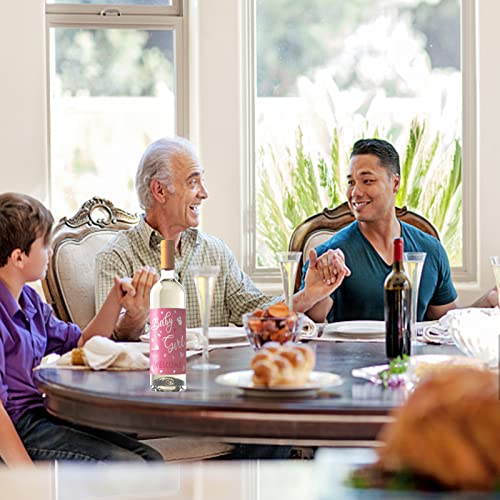 SUPERDANT 14 vellen 7 stijlen pasgeborenen feest wijnfles label sticker baby shower wijnfles afdekking set voor verjaardagsfeest decoratie accessoires roze - Image 4