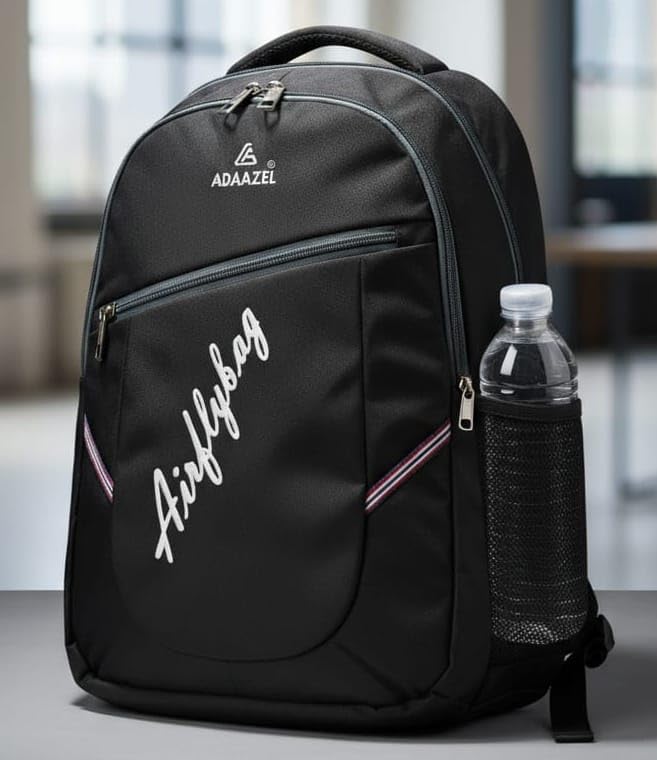 Image of Medium 35L Durable Fancy Modern Unisex School Bag,Ofice Bag,Travel Bag,Cabin Bag,Laptop Bag,Luggage Bag And College Bag(BLACK SOFT AIRFLY)