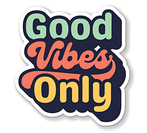 Image of Vintage Good Vibes Only Decal Bumper Sticker for Cars, Cups, Laptops, Coolers (5 inchx5 inch)