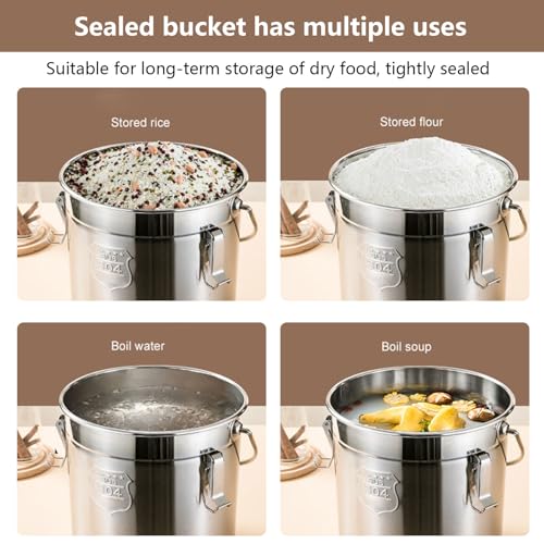 Barattolo ermetico in acciaio inox con coperchio, contenitore ermetico per alimenti per cucina e ristorante, contenitore durevole per mantenere la freschezza