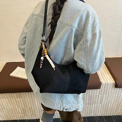 Trendy Faux Suede Bags for Women Shoulder Crossbody Bag Ladies Travel Work Purses Top Handle Handbags Slouchy Hobo Bag3