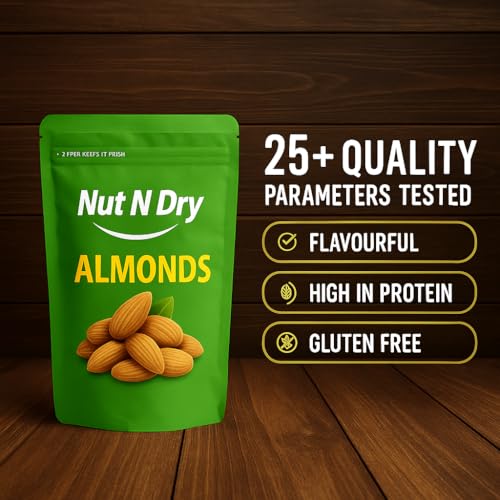 Image of Nut N Dry Kashmiri Mamra Almonds | Direct from Kashmir Valley | A++Grade| almonds 1kg | High Nutrition | Badam Giri | Premium Natural Almonds | High Protein Healthy Dry Fruits orignal kashmiri mamra (150 Gram)
