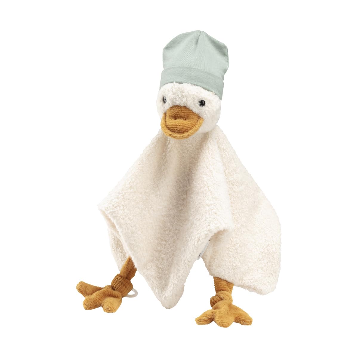 Sterntaler Boys Cream White Edda Lou Cuddly Toy, Comforter Medium Duck With Beanie Hat And Silicone Ring For Dummy, Sleep Aid For And Girls