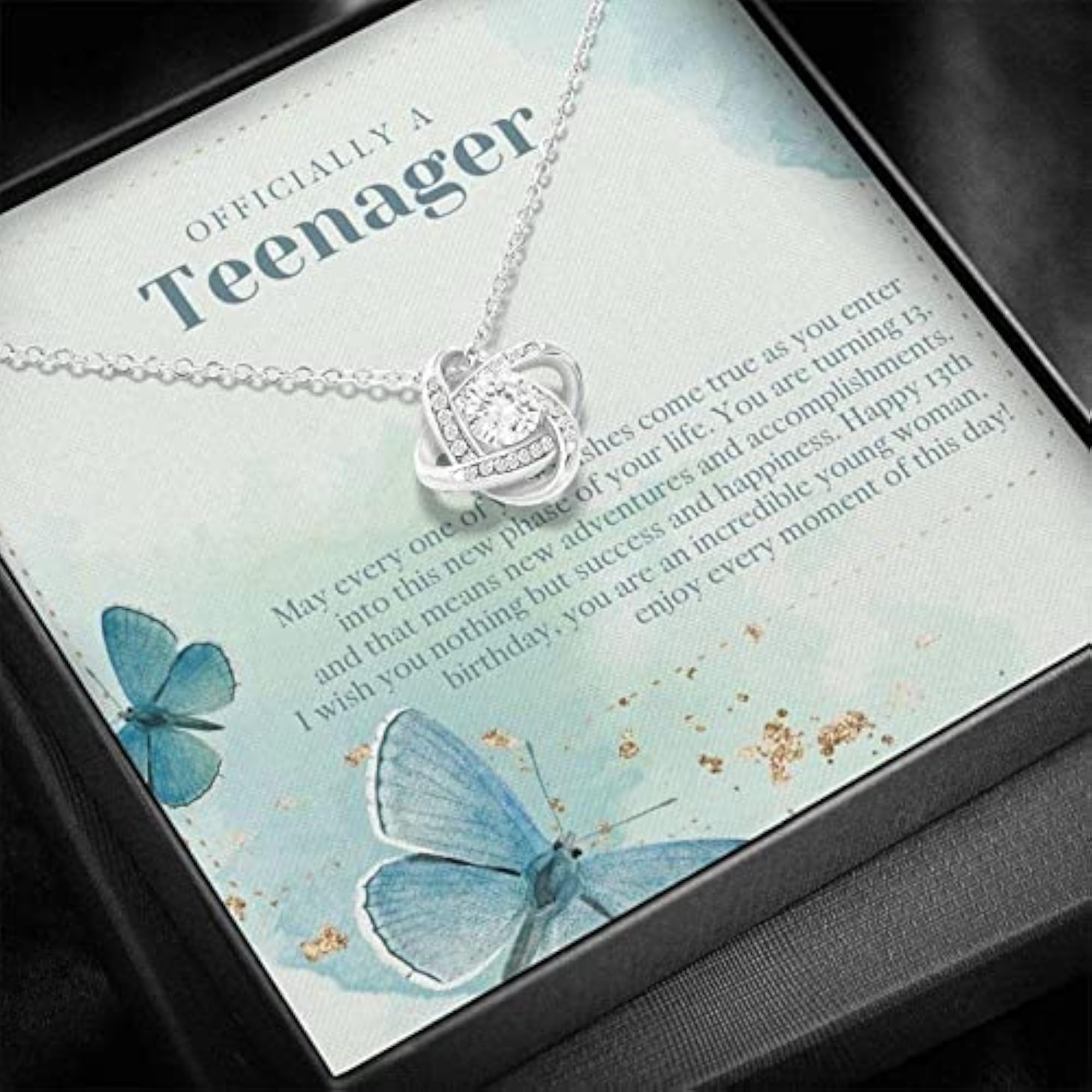 925 Sterling Silver Love Knot Necklace for Daughter, Niece Gift